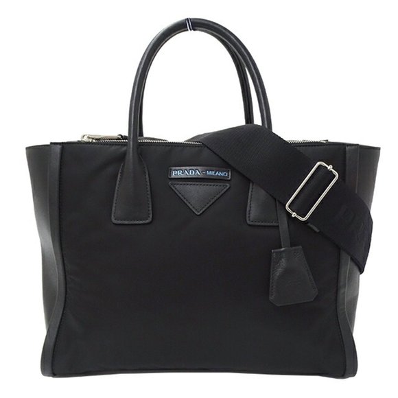 PRADA Women's Bags Handbags Shoulder 2way Black 1BA183 Tote - Picture 1 of 16